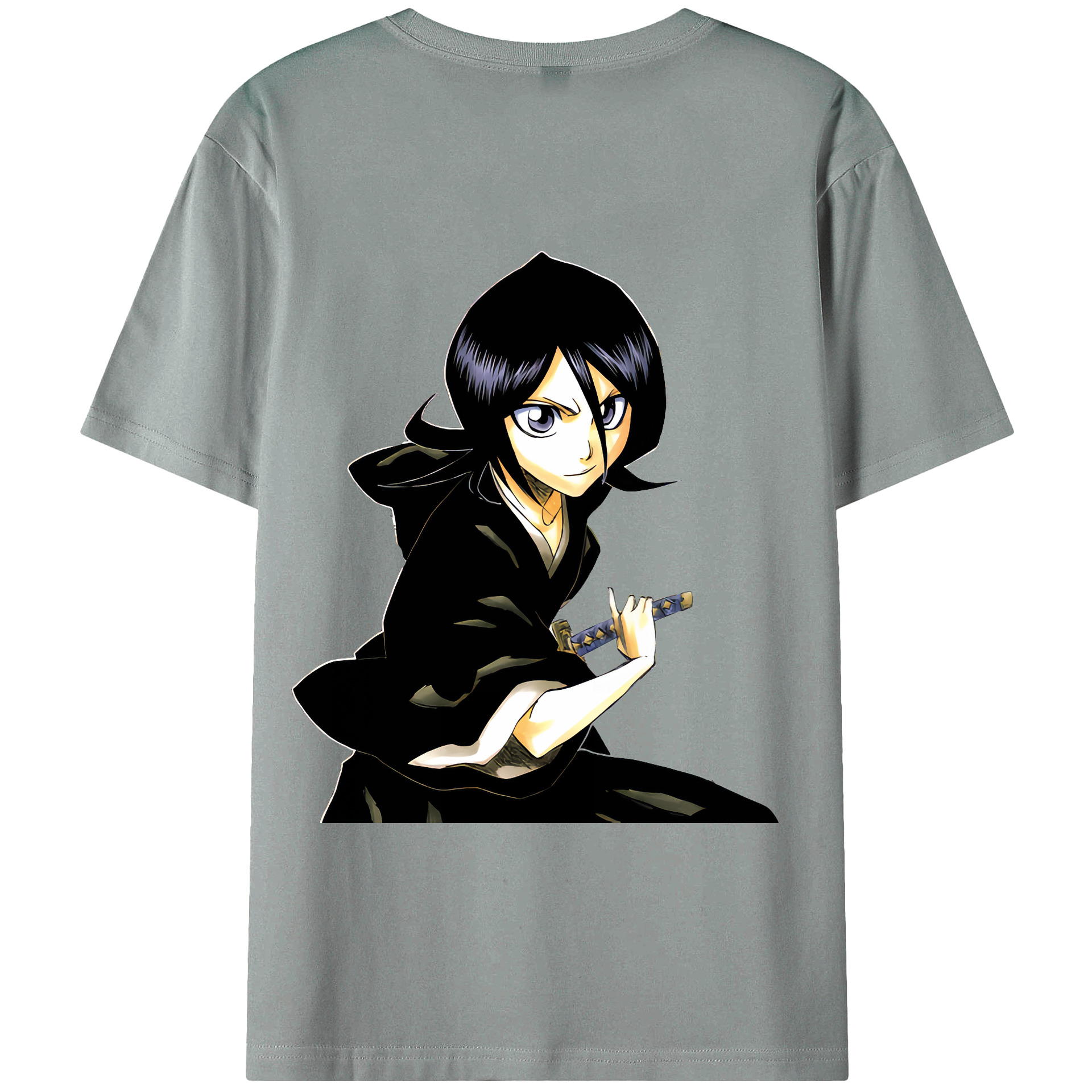 （画像用） ブリーチ 朽木ルキア BLEACH Kuchiki Rukia 綿100％ メンズ半袖Tシャツ（バックプリント） 通気性